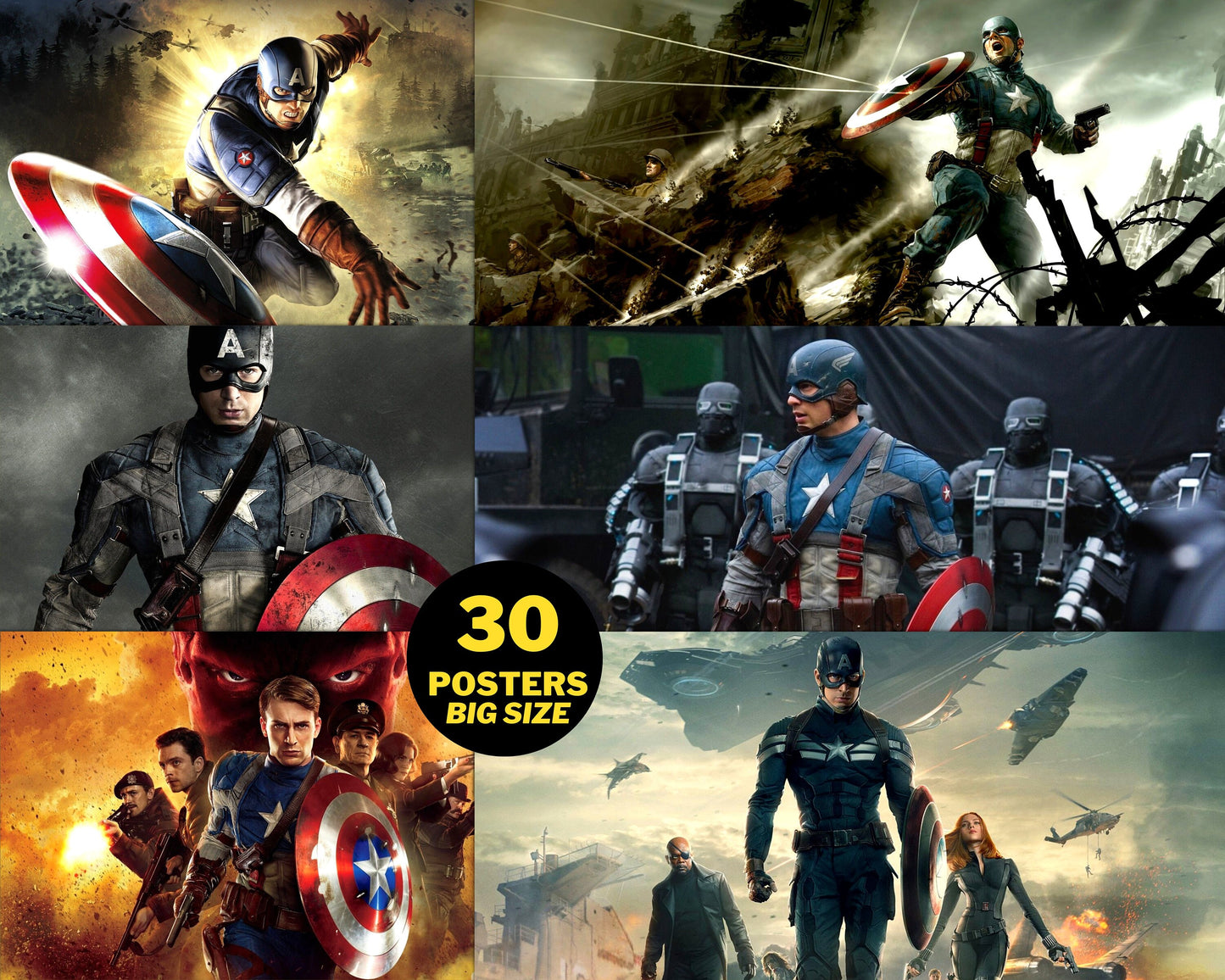 Captain America Digital Papers PNG bundle