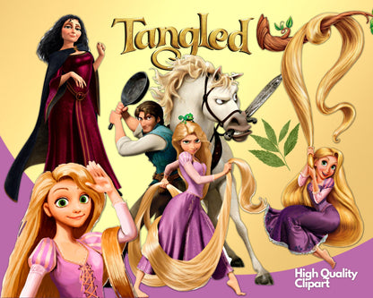 Tangled Clipart SVG, PNG bundle