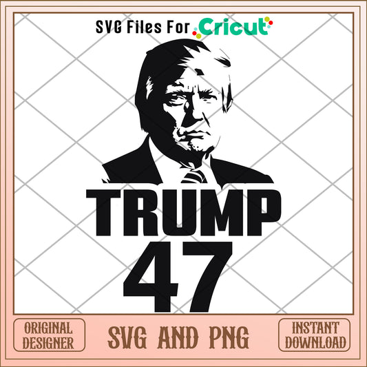 Trump president and number 47 SVG