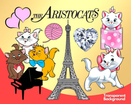 Aristocats PNG SVG Clipart bundle