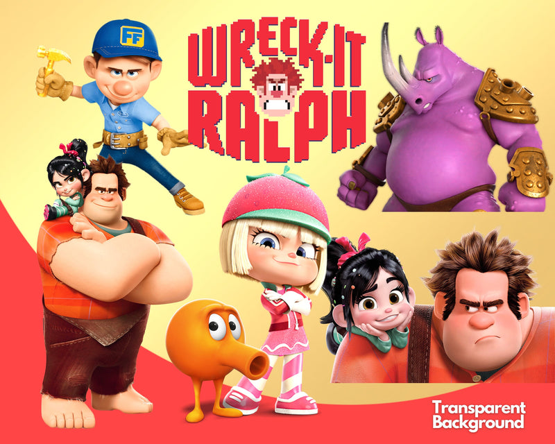 Wreck it Ralph Clipart PNG Bundle svg files for cricut