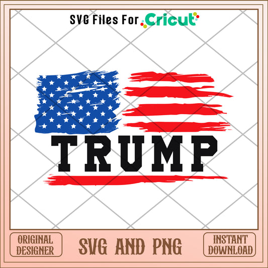 Trump name x america flag SVG