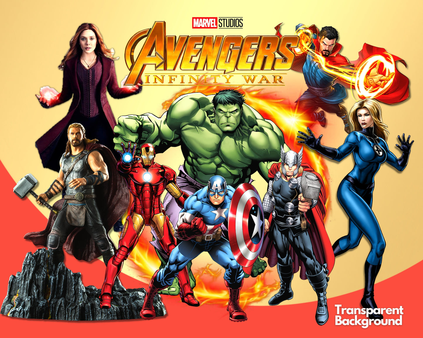 Marvel Avengers Clipart PNG bundle