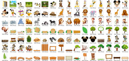 Safari Mickey friends clipart SVG Bundle