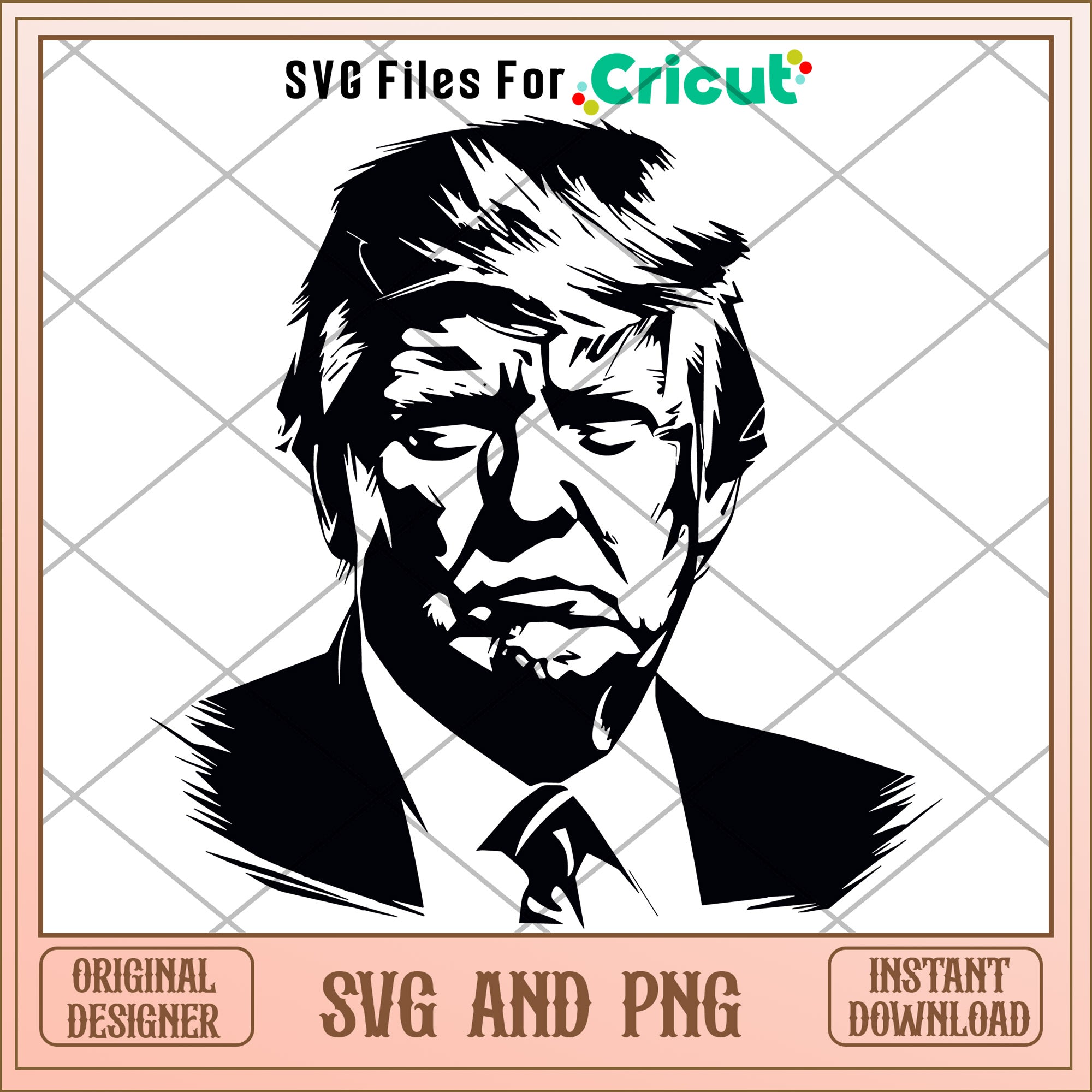 Trump black white design SVG – svg files for cricut