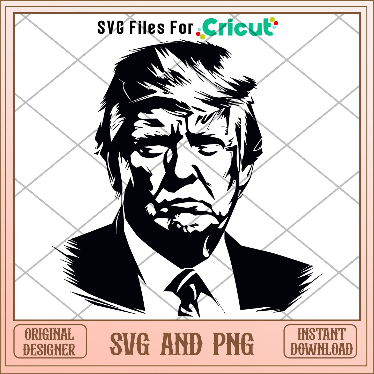 Trump black white design SVG