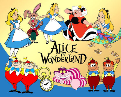 Alice in Wonderland SVG Bundle, Digital download