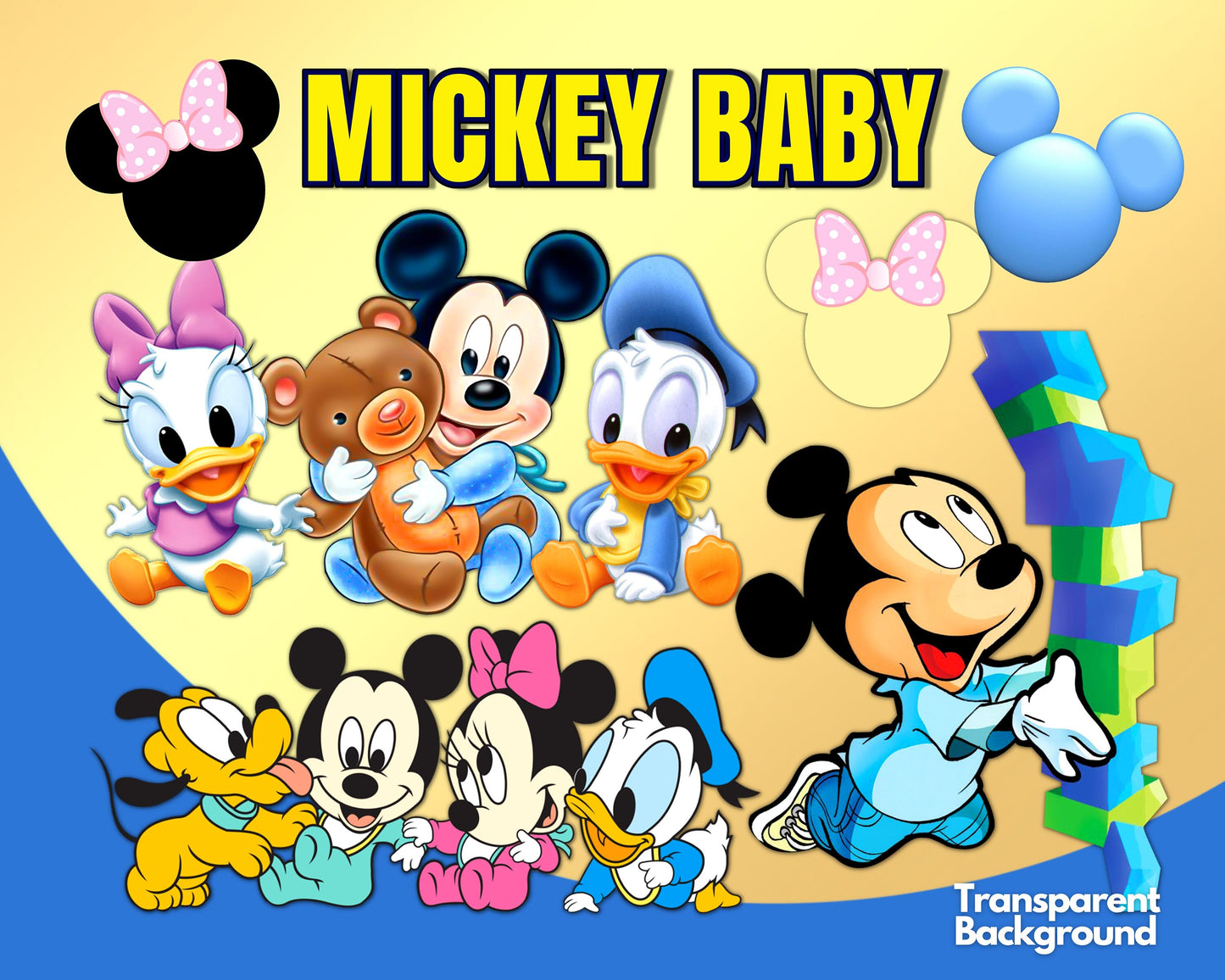 Mickey Baby Clipart PNG bundle