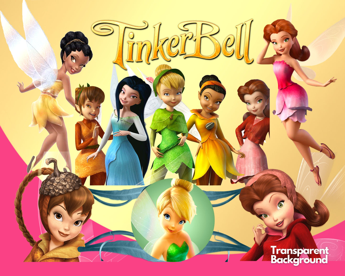 Tinkerbell Clipart PNG Bundle