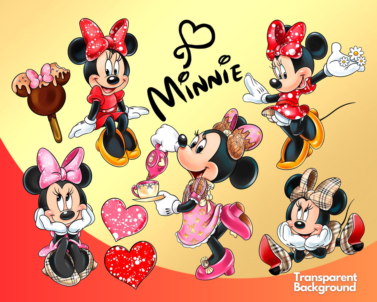 Minnie Mouse Clipart PNG bundle