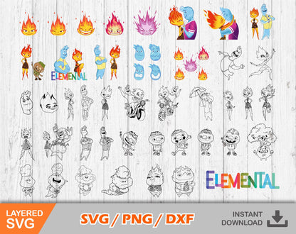 Elemental clipart set SVG Bundle