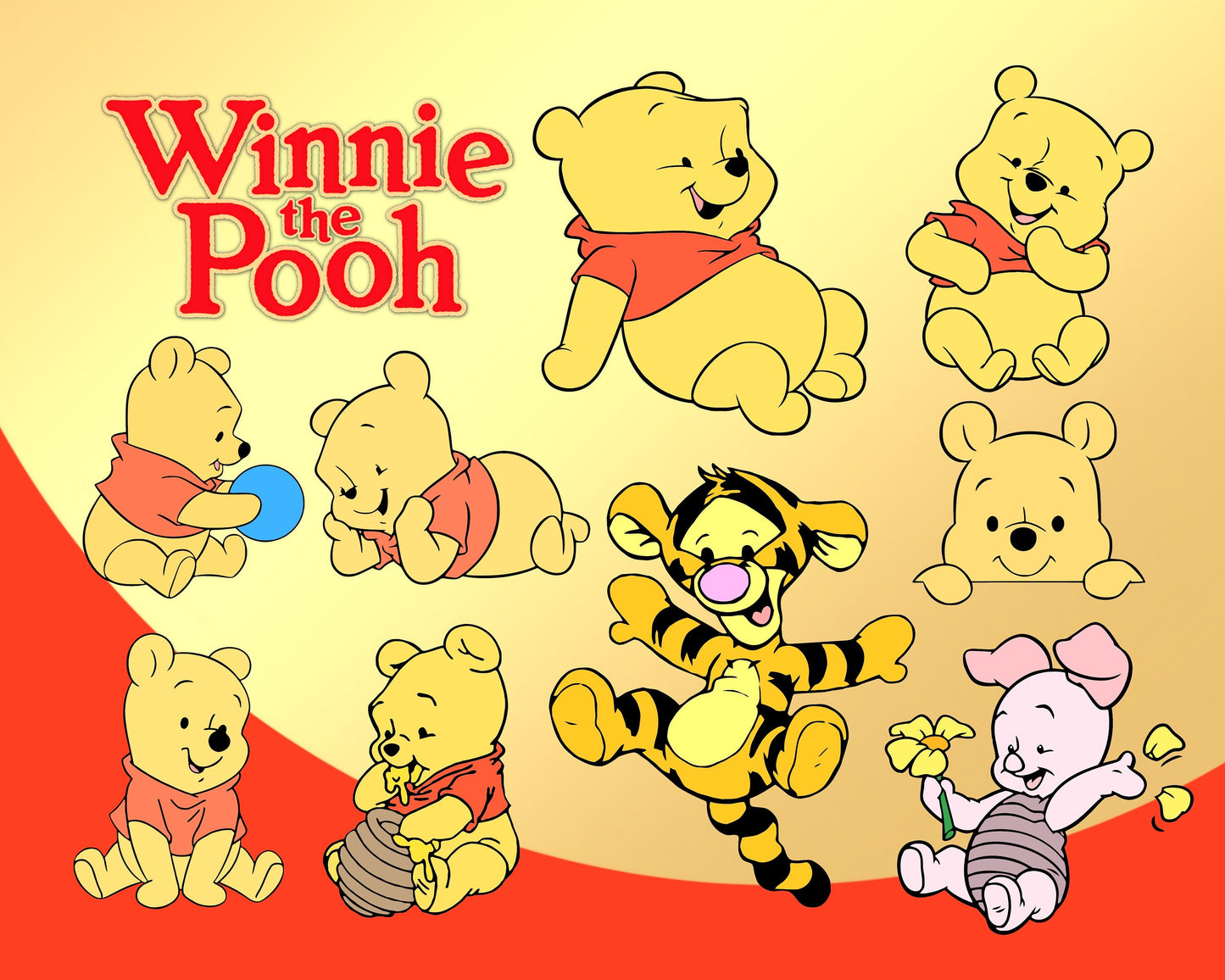 Winnie the Pooh SVG, PNG Bundle