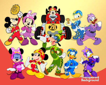 Mickey and Roadster Racers Clipart PNG bundle