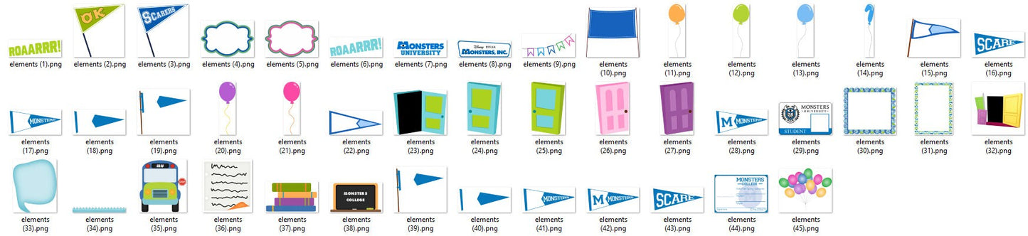Monsters Inc clipart PNG bundle