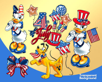 Mickey 4th July Clipart PNG bundle