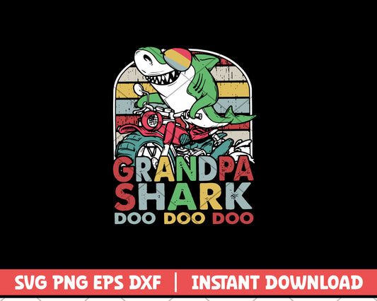 Biker Grandpa Shark Doo Doo Doo svg