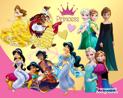 Disney Princess Clipart PNG Bundle