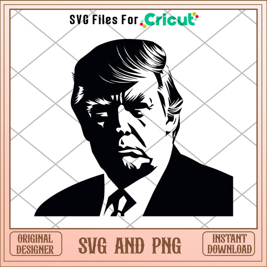 Donald Trump black white SVG