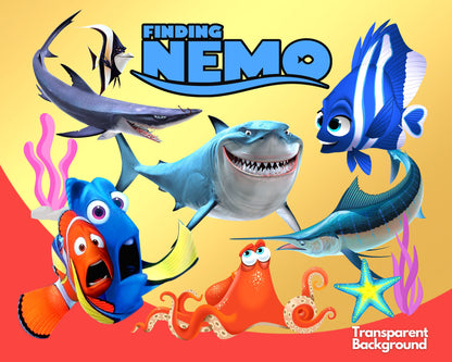 Finding Nemo Clipart PNG, SVG bundle