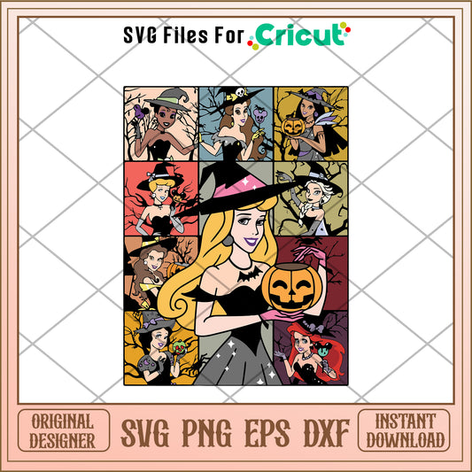 Disney all princess halloween svg