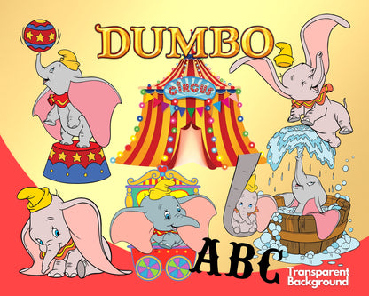 Dumbo PNG Clipart, Dumbo SVG Bundle