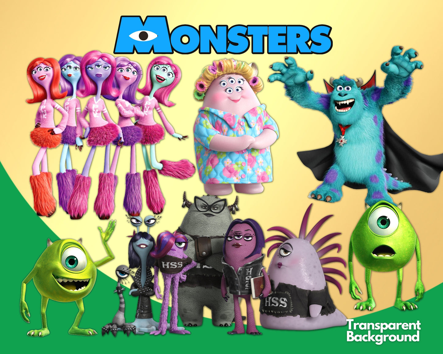 Monsters Inc. Clipart SVG, PNG bundle