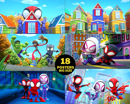 Spidey his Amazing Friends Digital Papers PNG bundle