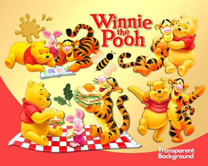 Winnie the Pooh Clipart PNG Bundle