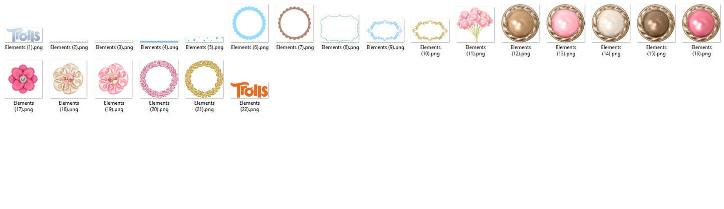 Trolls cartoon clipart PNG bundle