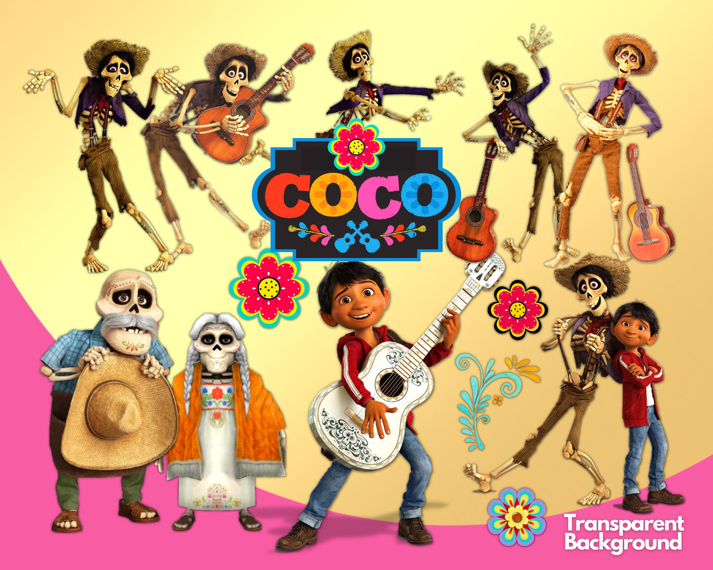 Coco disney Clipart PNG bundle