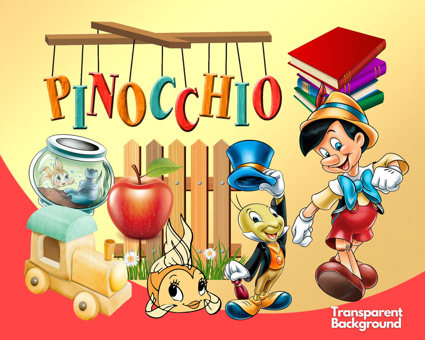 Pinocchio Clipart SVG, PNG bundle