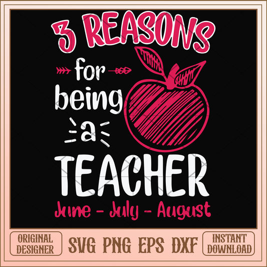 3 reasons for being a teacher svg, a teacher svg, funny svg