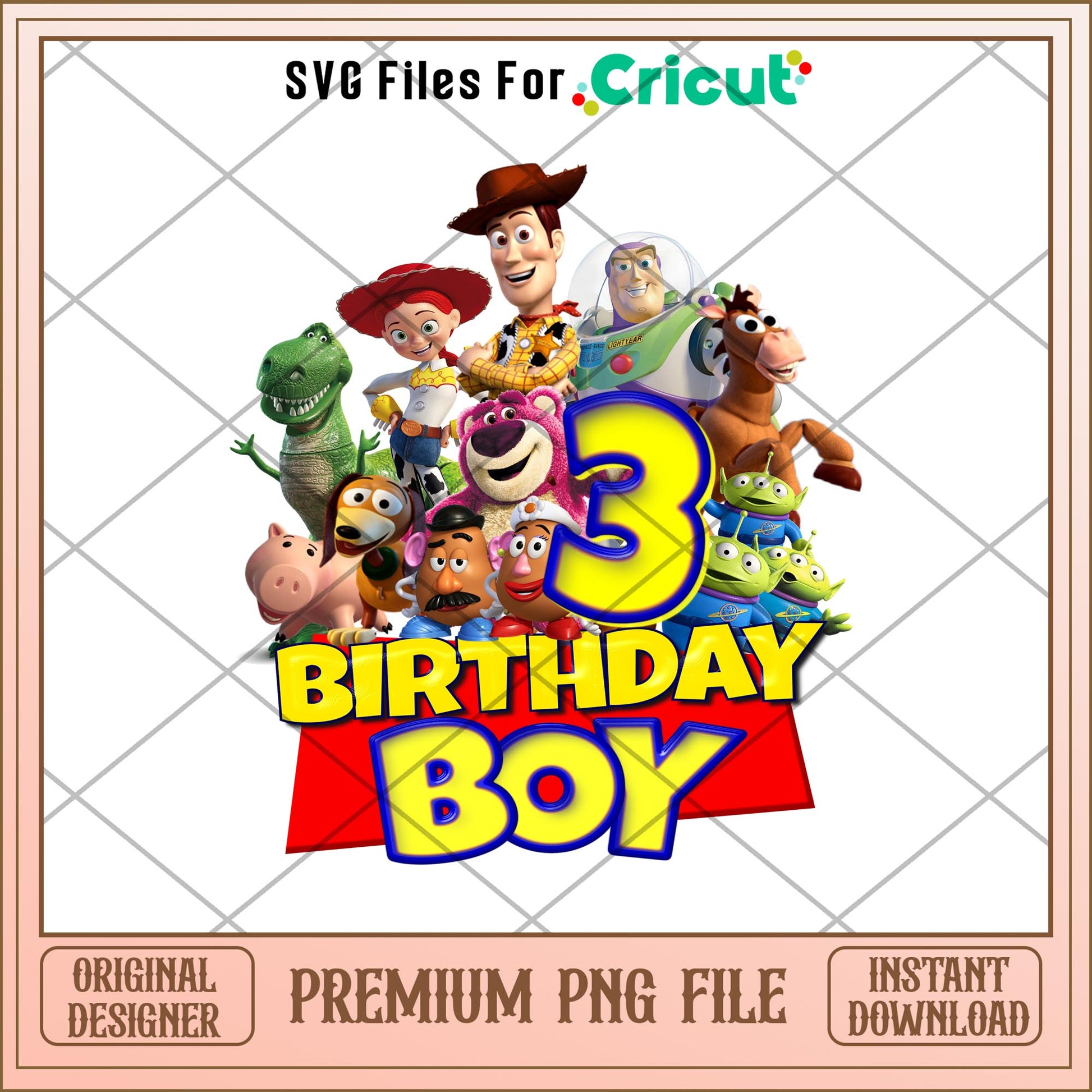 3rd   Birthday Boy toy story png, Toy Story Characters png, Digital Download