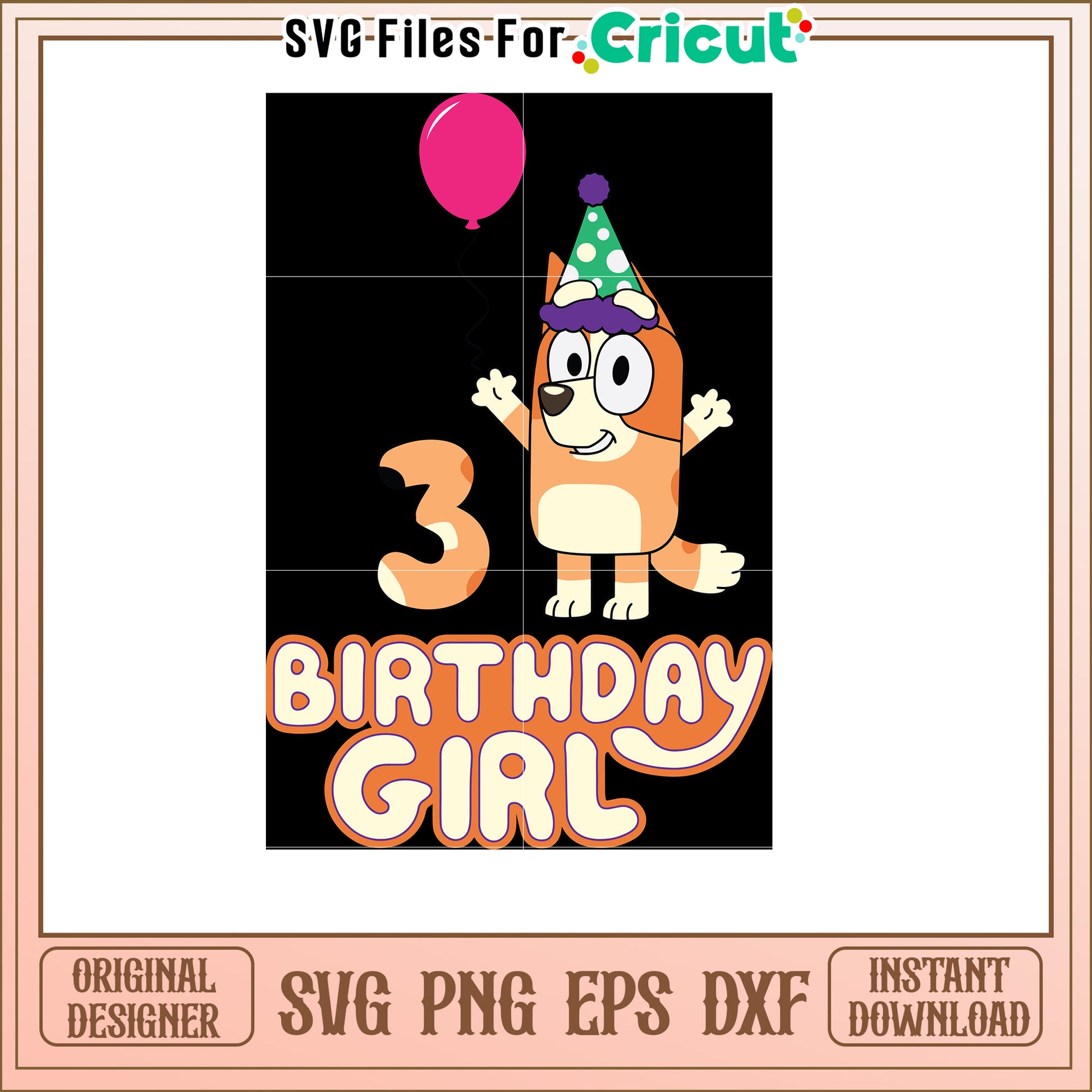 3rd Birthday Girl SVG Cut File