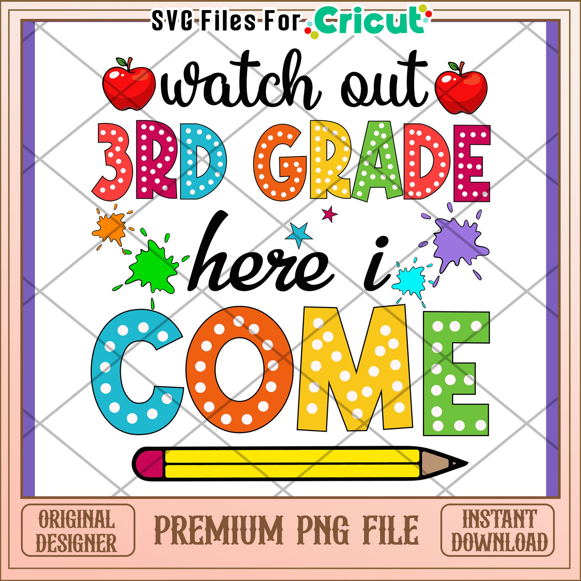 3rd Grade Here I Come PNG Design