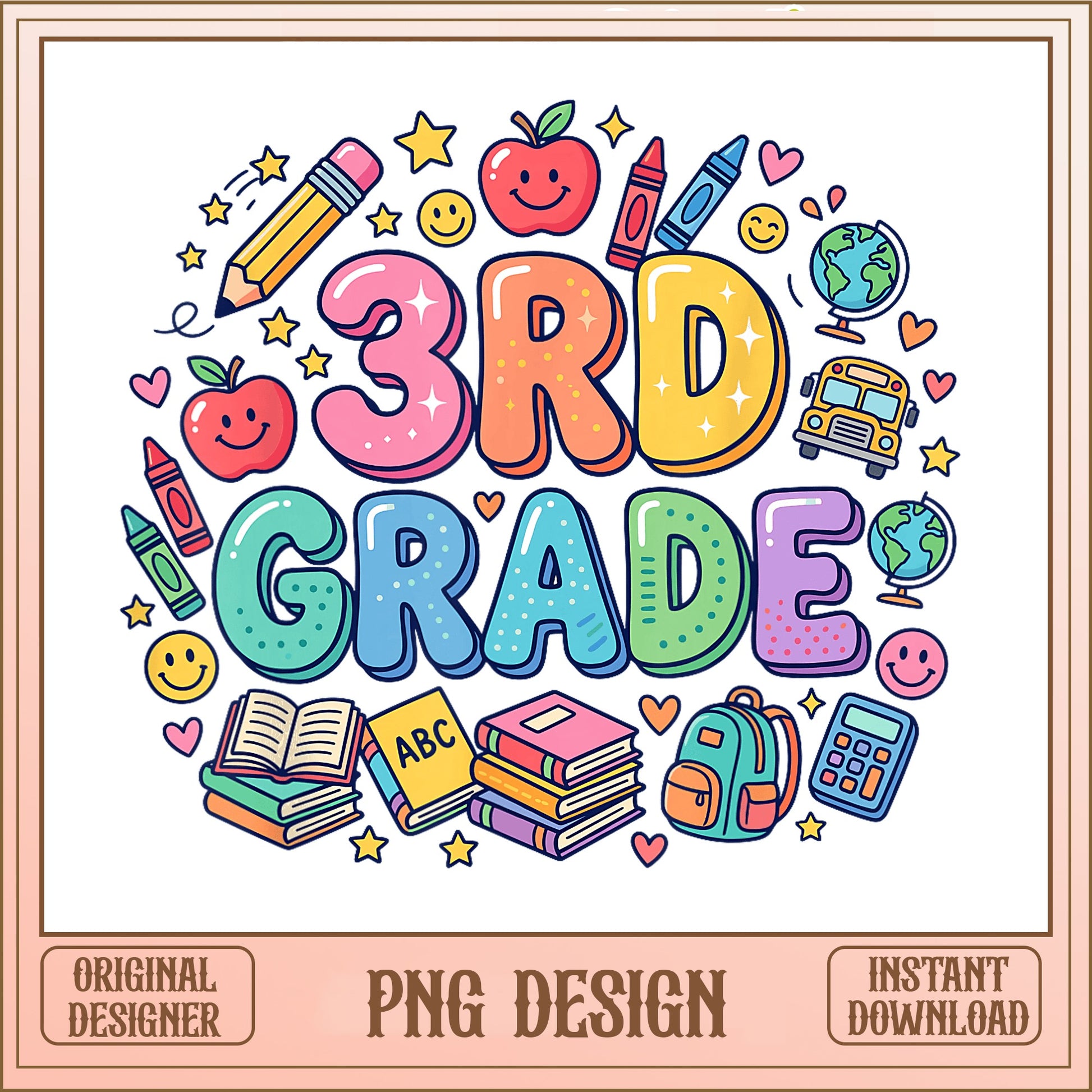 3rd Grade PNG, Back To School PNG, Third Grade Teacher PNG