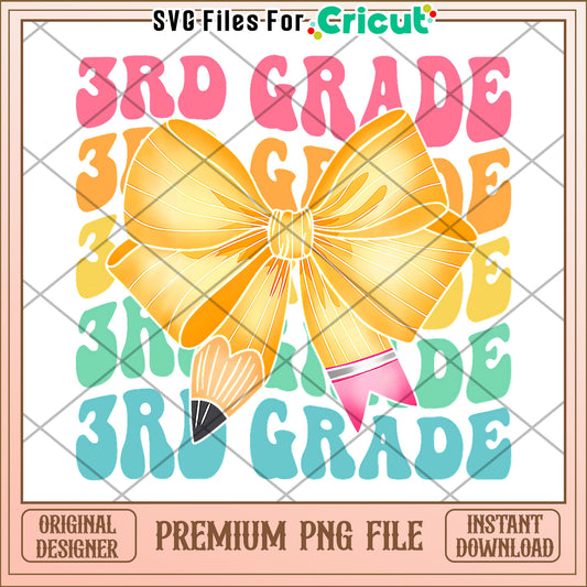 3rd grade bowtie design png, back to school supplies​ png, cartoon design png