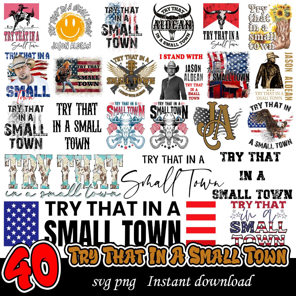 Try That In A Small Town song svg, Jason Aldean svg bundle
