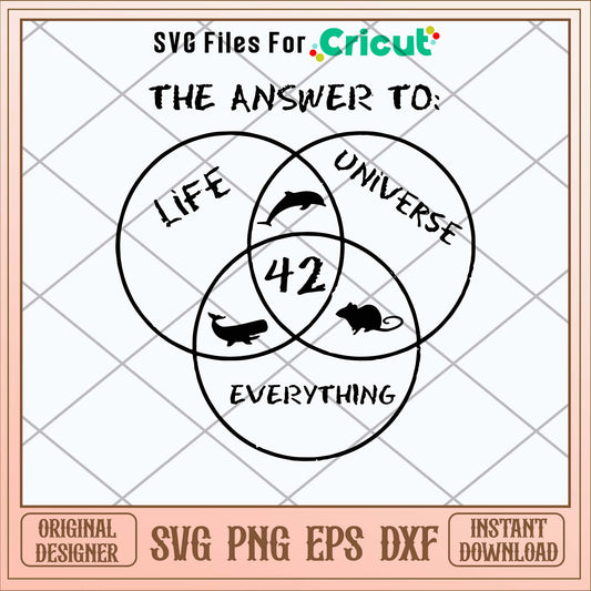 42 The Answer To Life Universe Everything Svg-Svgfilesforcricut