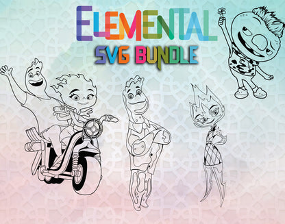 Elemental SVG Bundle Layered, Elemental clipart set, Elemental svg cut files for Cricut, Instant Download, svg, Png, dxf, cartoon SVG Bundle