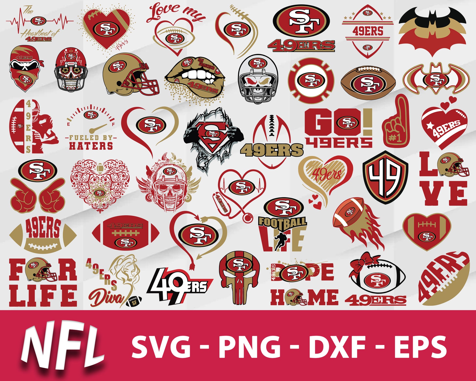 San francisco 49ers logo bundle svg, san francisco 49ers nfl​ svg