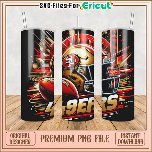 49ers Football Tumbler Design Premium PNG Download