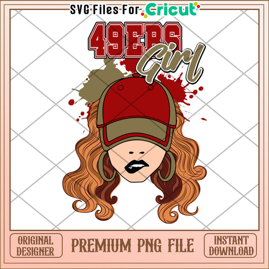 49ers Girl PNG Art, Perfect for Cricut and DIY Projects