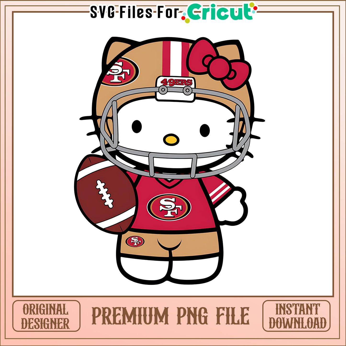 49ers Hello Kitty helmet png, San Francisco 49ers png, NFL png