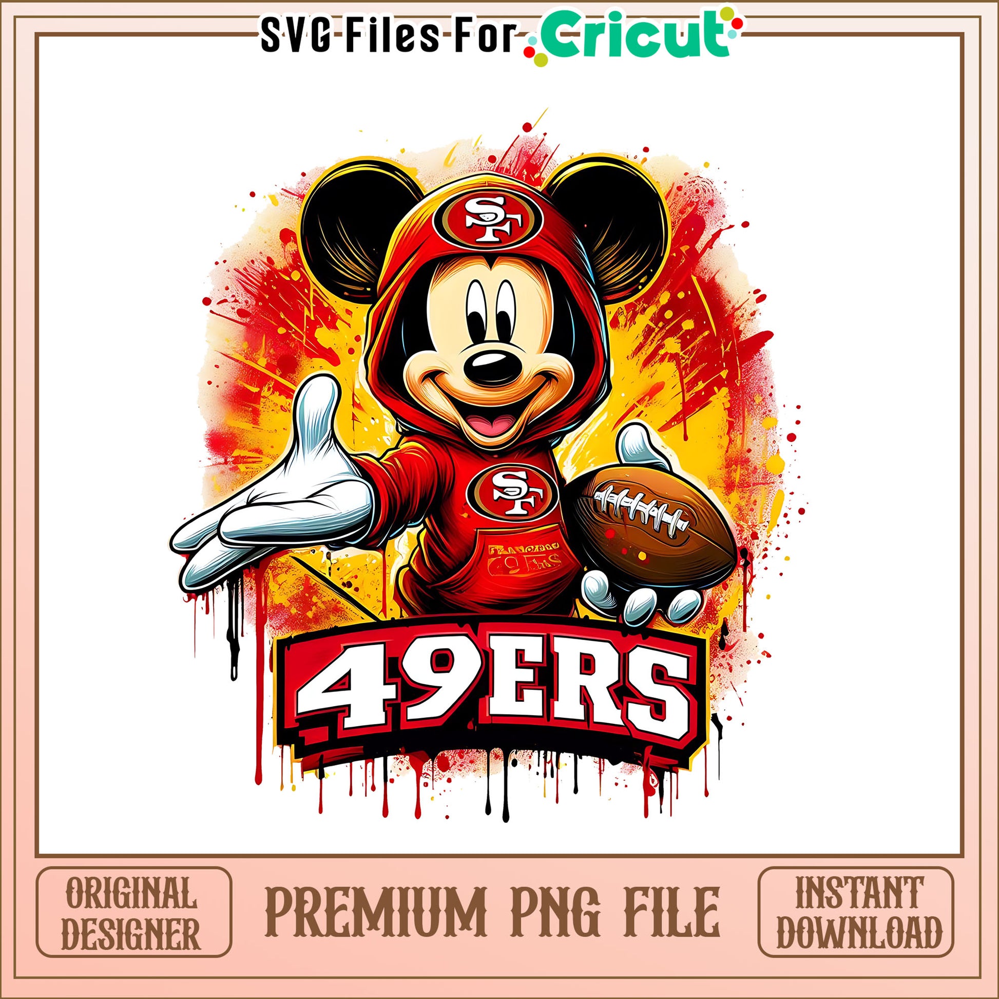 49ers Mickey rugby ball png, San Francisco 49ers png, NFL png