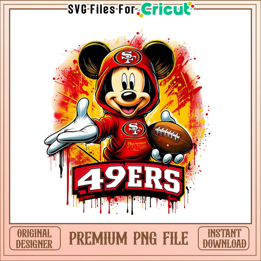 49ers Mickey rugby ball png, San Francisco 49ers png, NFL png