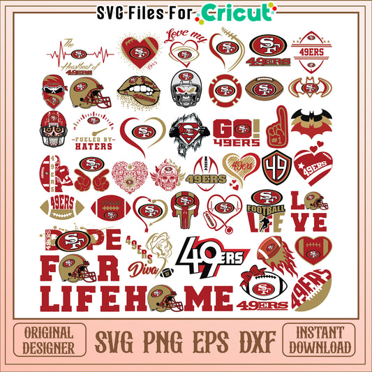 49ers SVG Bundle Football Designs