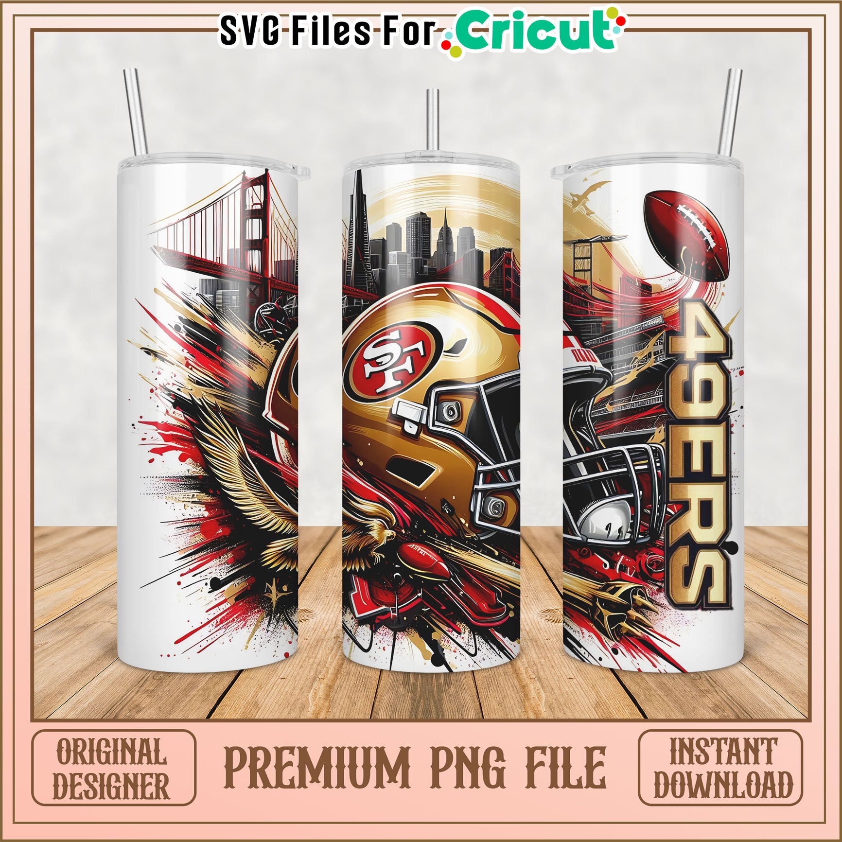 49ers Tumbler PNG Sublimation Design