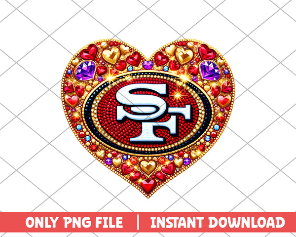 49ers in heart png, San Francisco 49ers png