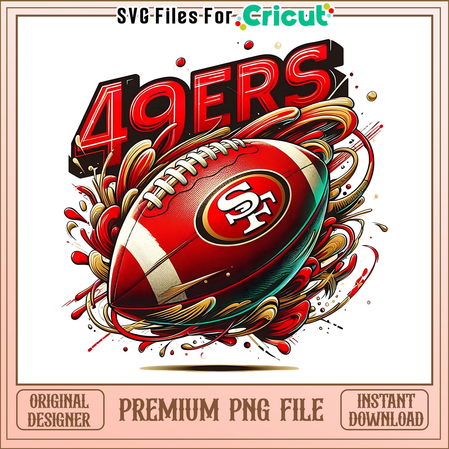 49ers logo rugby ball png, San Francisco 49ers png, NFL png – svg